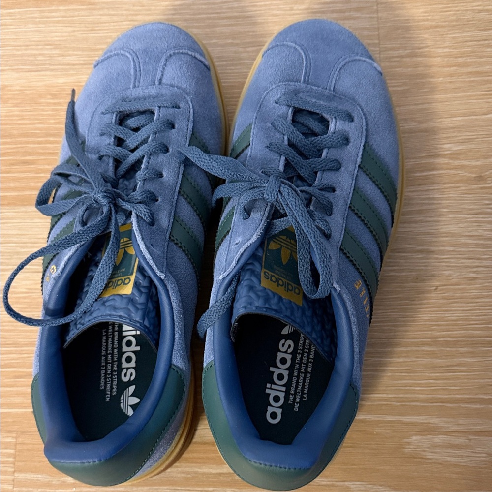 NEW Adidas Women’s Gazelle Bold Blue Suede Sneakers - Picture 7 of 7